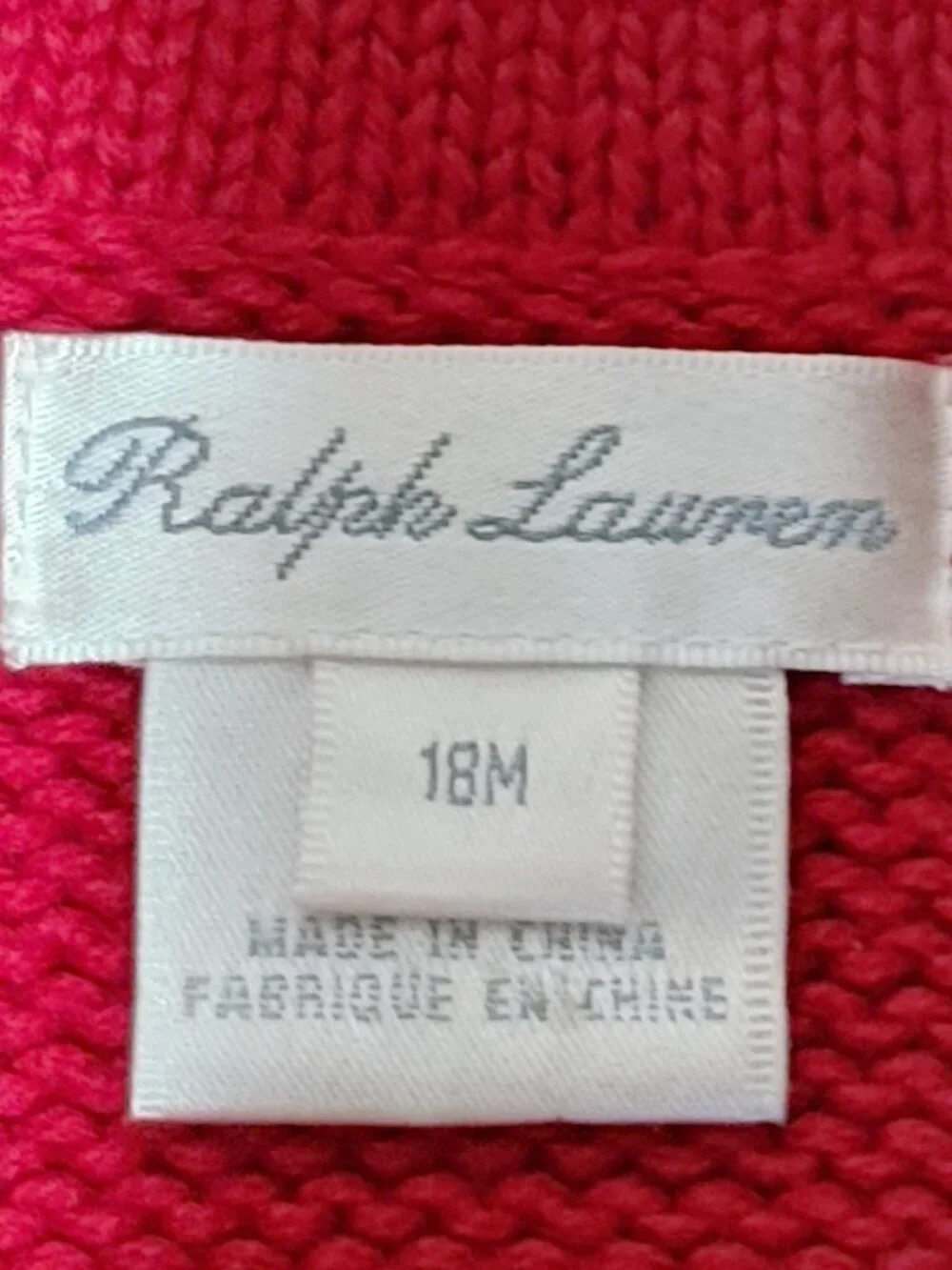 Ralph Lauren Colorblock Embroidered Big Pony Shawl Jacket Size 18M Red